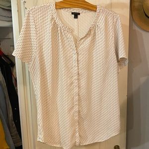 Ann Taylor Ditsy B&W Blouse